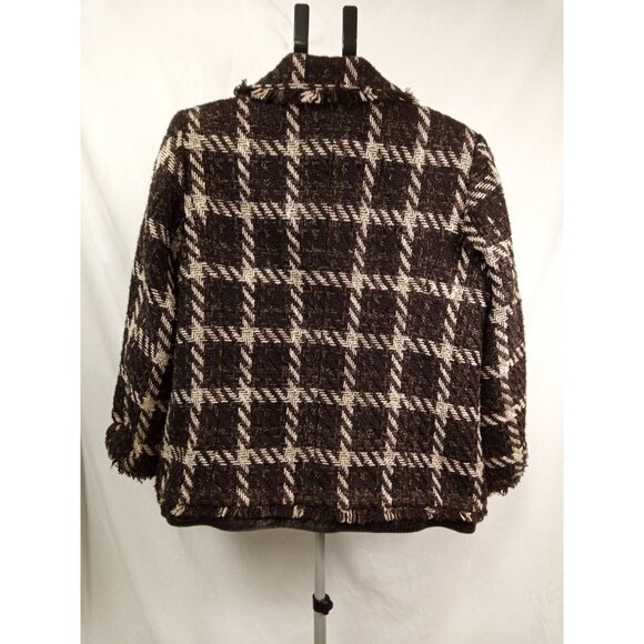 Chico's Women's Brown/White Tweed Blazer Jacket Size 3(16) - Picture 4 of 7